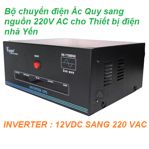 BỘ CHUYỂN ĐIỆN 12V DC - CỔNG RA 220V AC cho nhà Yến