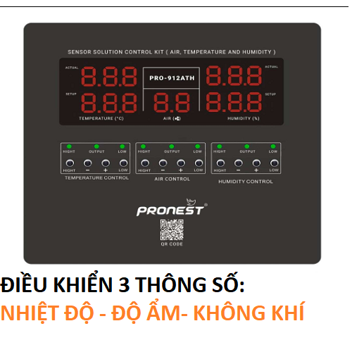 Cảm biến điều khiển độ ẩm, nhiệt độ và không khí Pronest PRO-913- Dây dò 30m