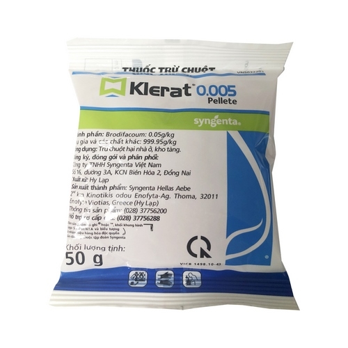 Thuốc diệt chuột Klerat 0.005 gói 50g