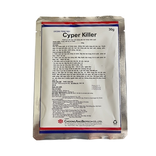 Thuốc diệt côn trùng có cánh, ruồi, nhặng, gián, kiến, rận, muỗi, bọ mạc,...CYPER KILLER 30g